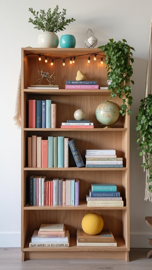 colorful bookcase arrangement ideas