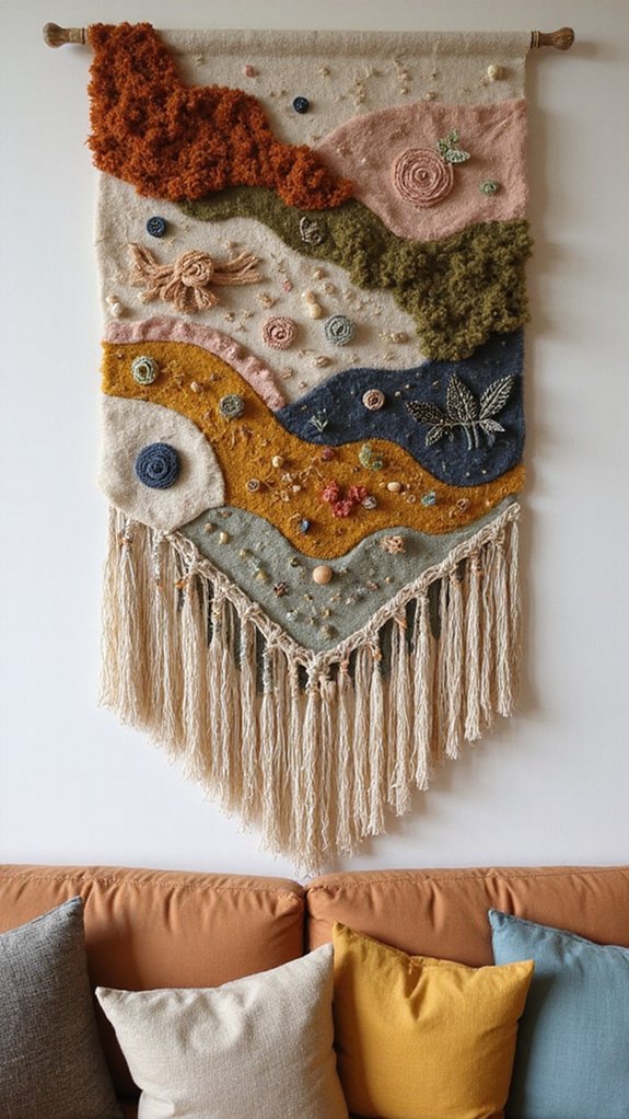 colorful fabric collage creativity