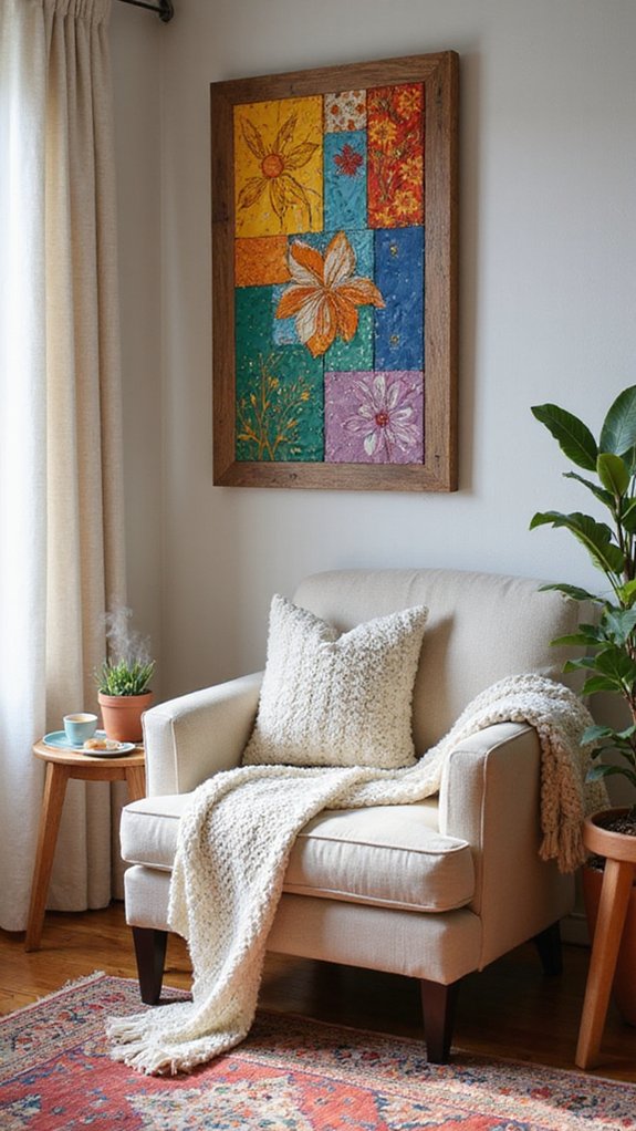 colorful patchwork fabric theme