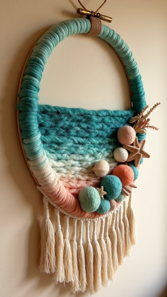 colorful yarn art decor