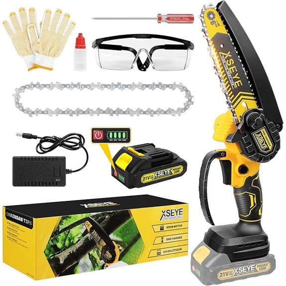 XSEYE Mini Cordless Chainsaw with Battery & Charger