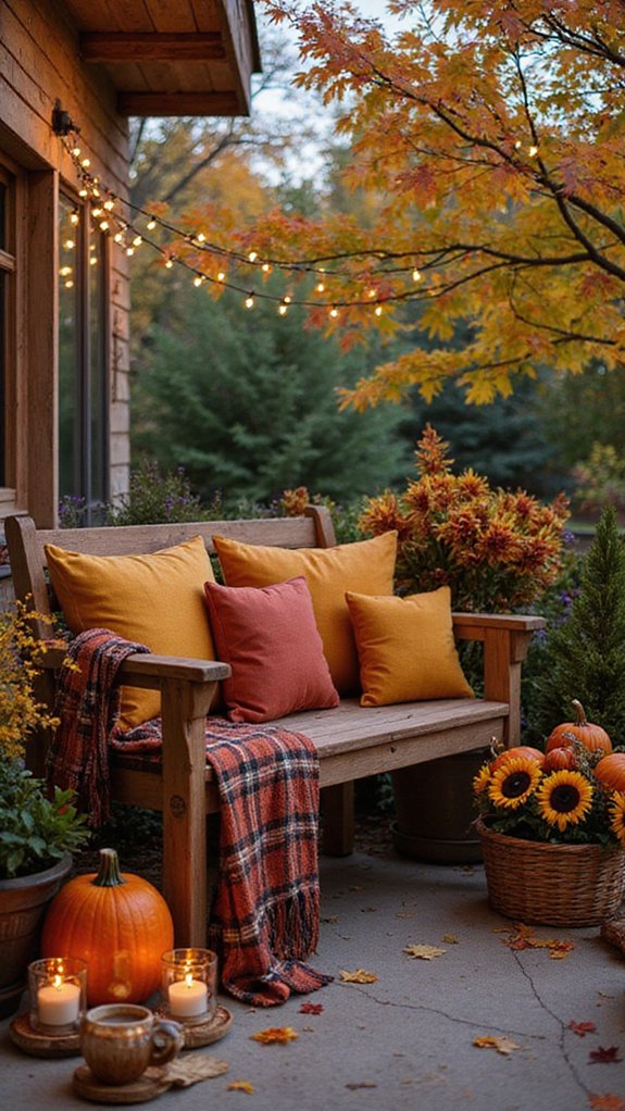 cozy outdoor fall nook
