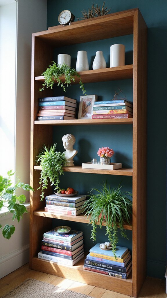 creative bookcase stacking display