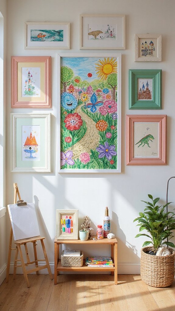 creative gallery wall display