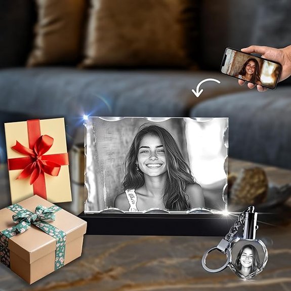 CAPTUR3D Premium Crystal Photo with LED Light Base