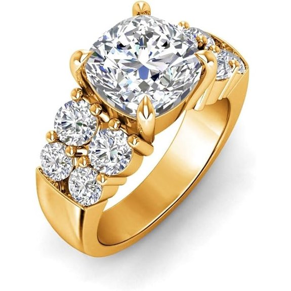 Cushion Cut Moissanite Engagement Ring Set for Women