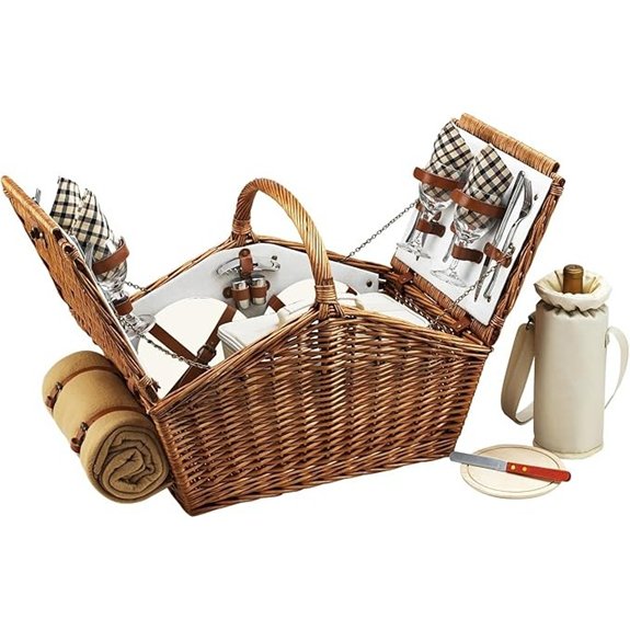 Personalized Ascot Dorset Picnic Basket for 4