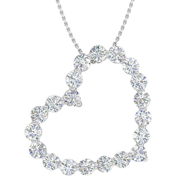 FINEROCK Diamond Heart Pendant Necklace in 14K Gold