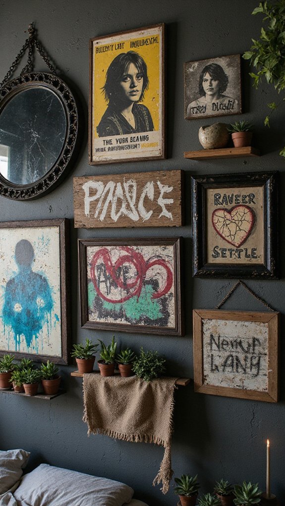 eclectic gallery wall creation