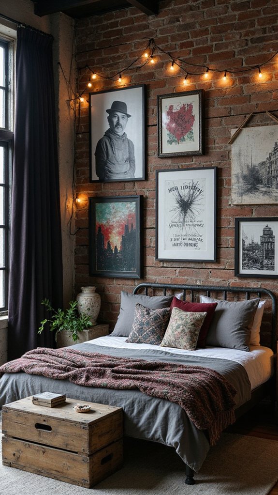eclectic wall art display