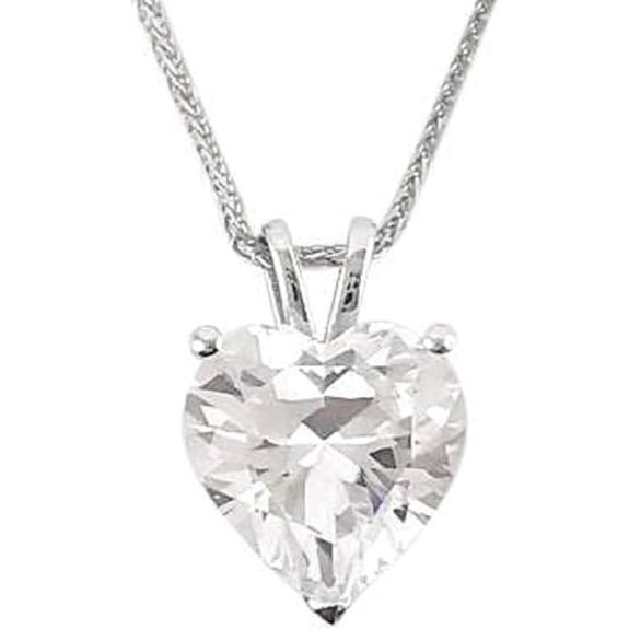 Pierre Lorren 18K White Gold Diamond Heart Necklace