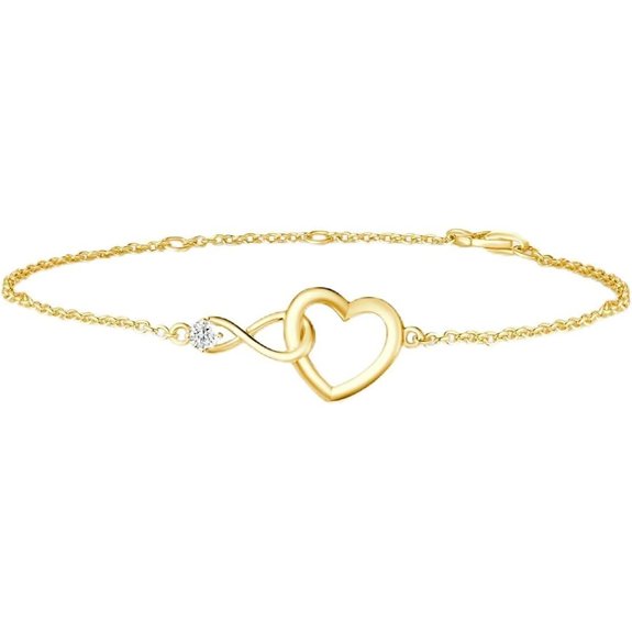 FANCIME 14K Gold Infinity Love Heart Jewelry Set