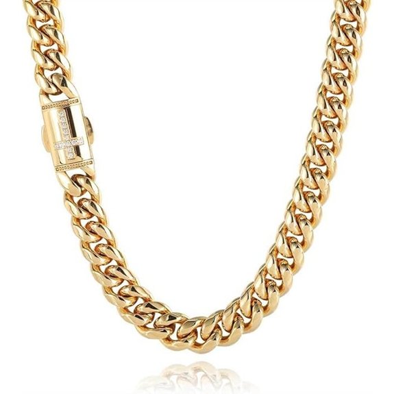 18k Gold Men's Cuban Chain Moissanite Necklace