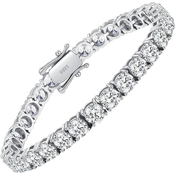 Moissanite Tennis Bracelet in 18k White Gold Plated