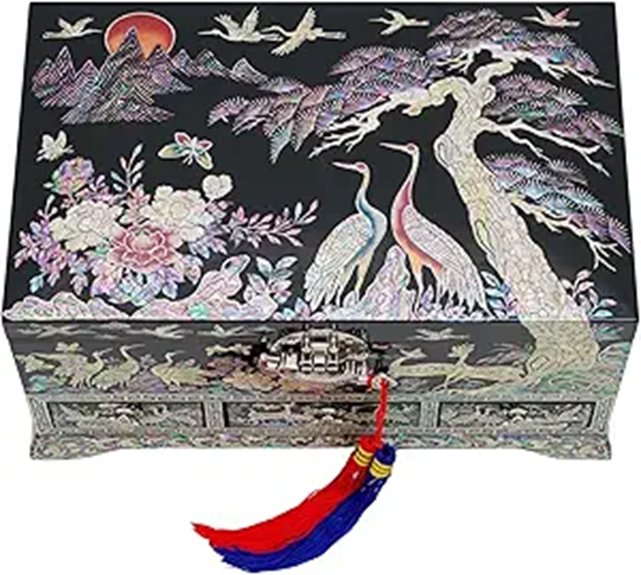 February Mountain Lockable Mother-of-Pearl Jewelry Box