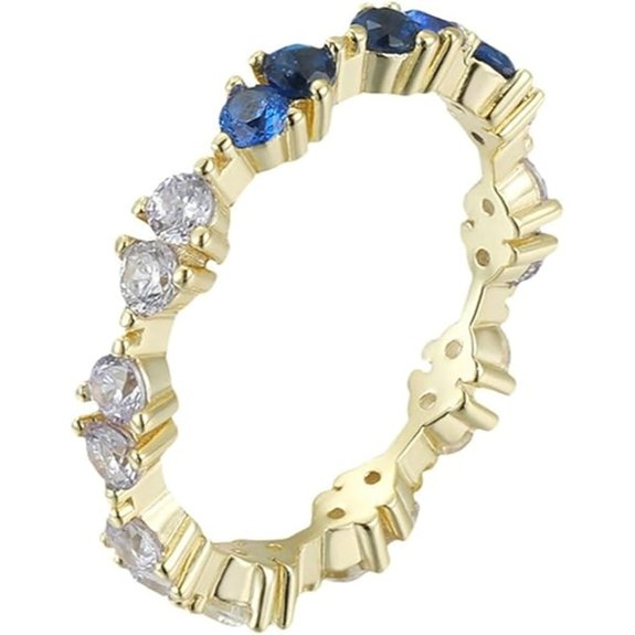 Wycian Blue Sapphire Wedding Ring in 18K Gold
