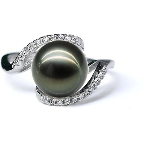 Tahitian Black Pearl Rings for Women