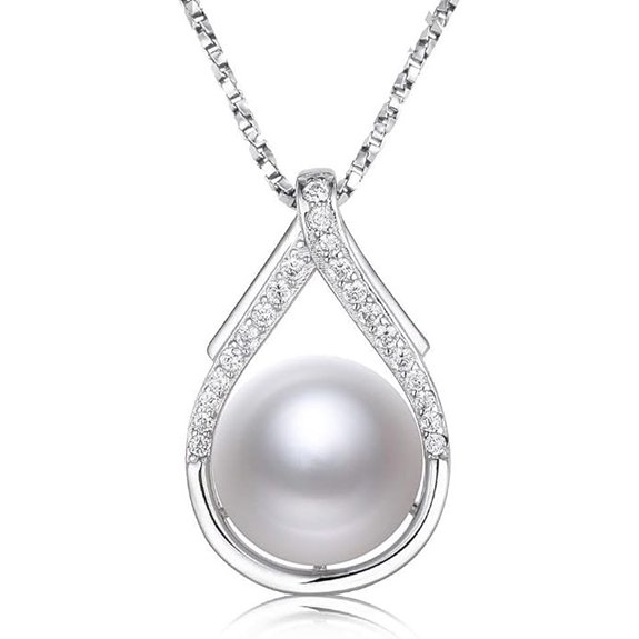 Tahitian Black Pearl Necklace with Silver Chain