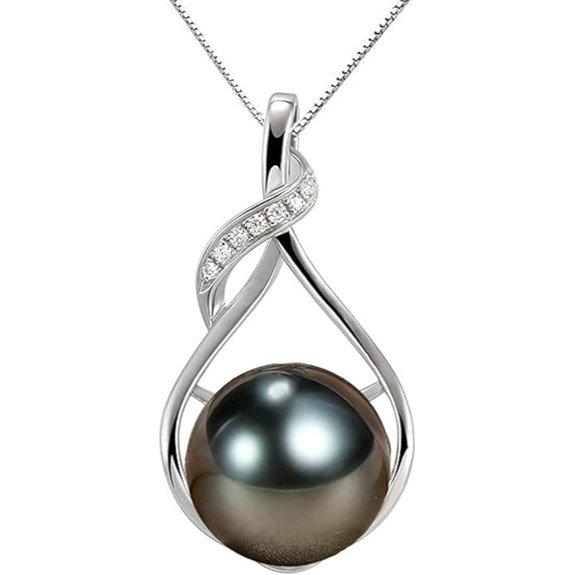 Tahitian Black Pearl Necklace Gift for Women