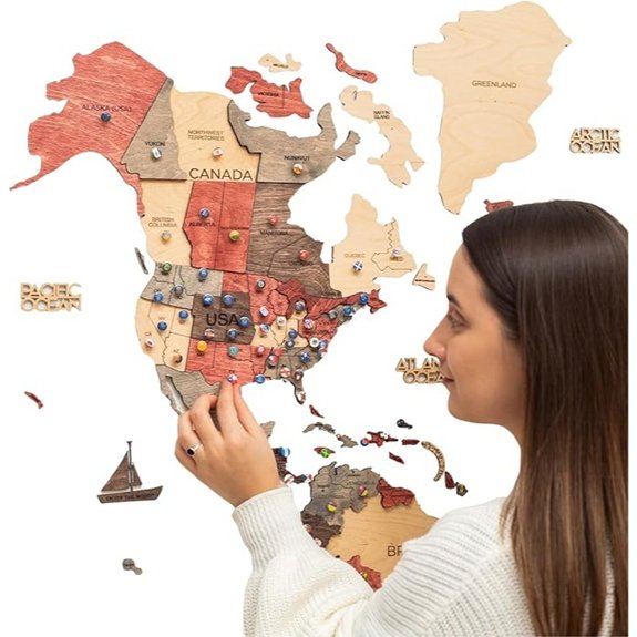 ENJOY THE WOOD 3D Wood World Map Wall Art