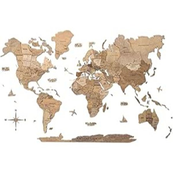 Enjoy The Wood 3D Wood World Map Wall Art