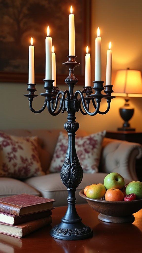 elegant wrought iron candle holders