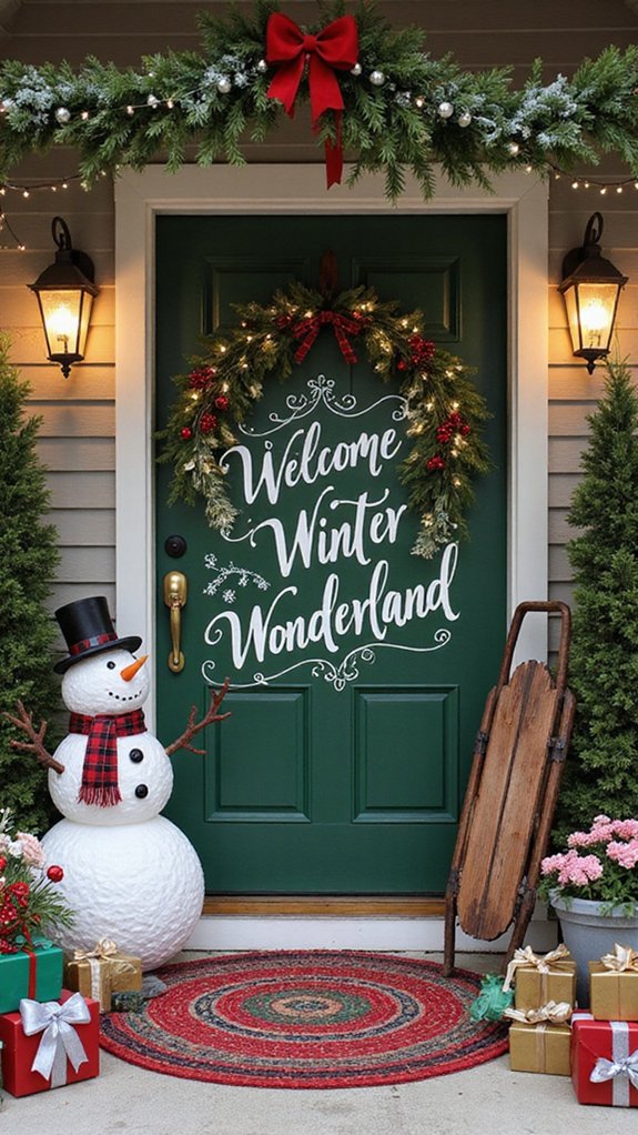 festive porch signs welcome guests