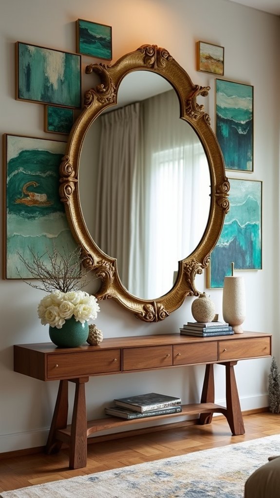 framed mirrors enhance decor