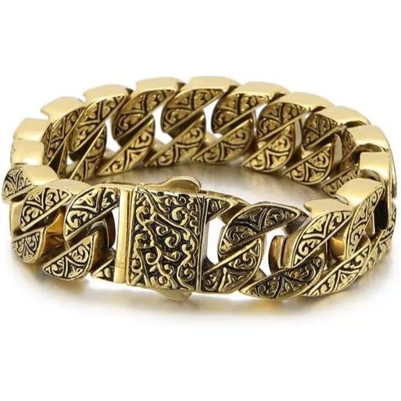 18k Gold Cuban Chain Bracelet for Men and Women