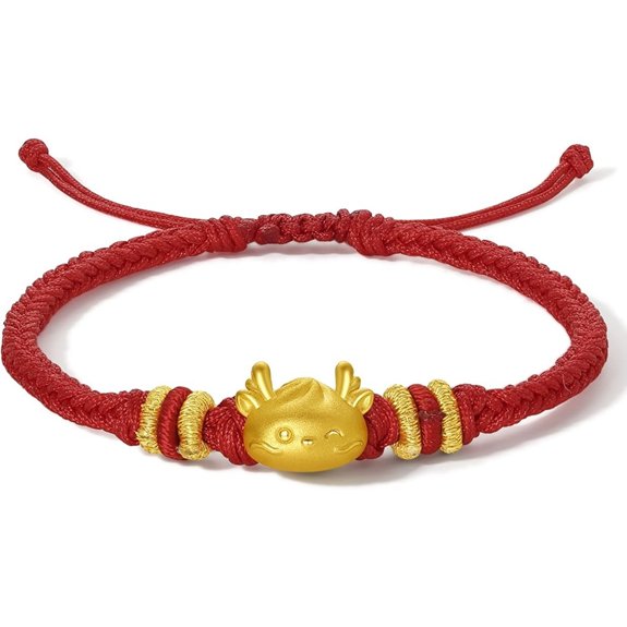 24K Solid Gold Chinese Zodiac Dragon Bracelet