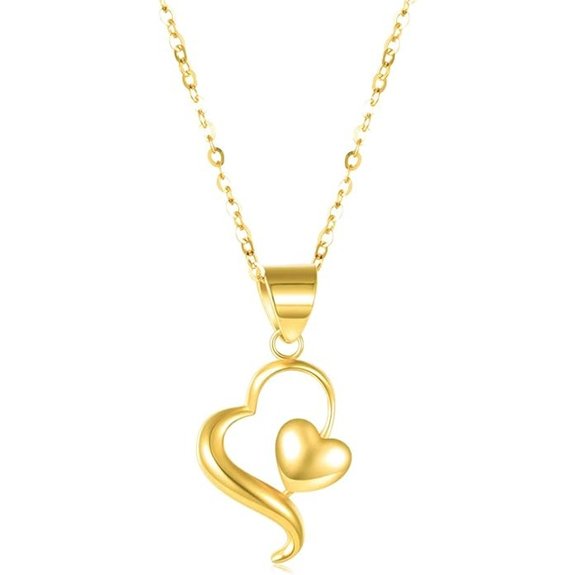 14k 18K Gold Heart Pendant Necklace for Women