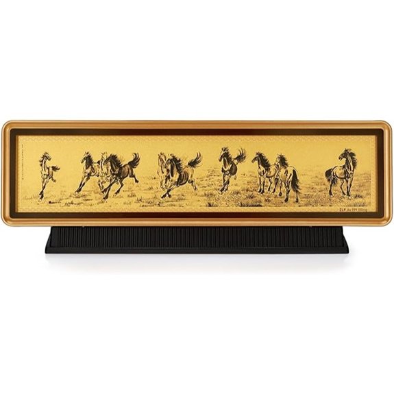ZHOU LIU FU 24K Pure Gold Horse Painting Frame