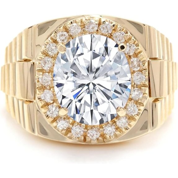 Mens Gemstone Ring in Real Gold (3ct)