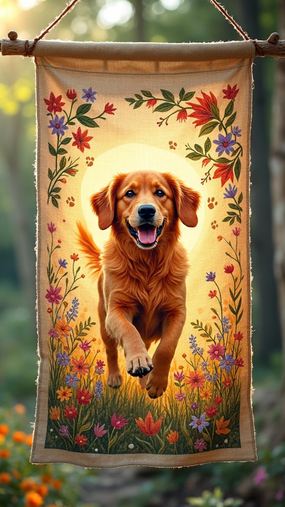 handmade dog themed tapestry creation