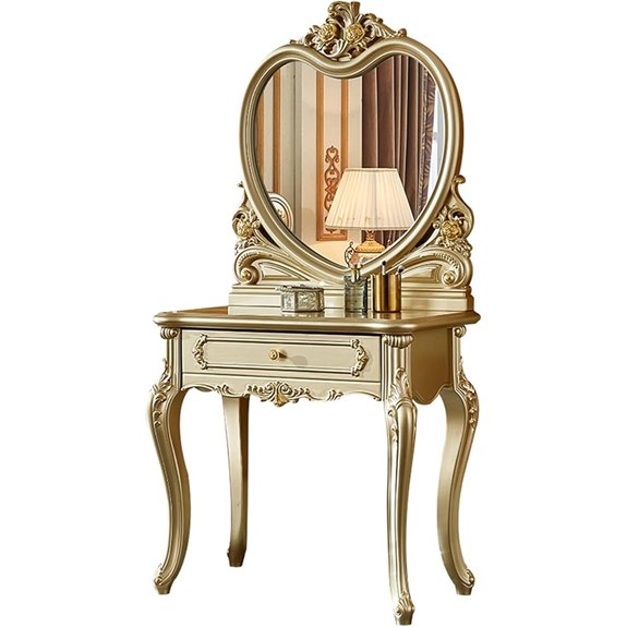 Vanity Makeup Table with Heart Shaped Mirror