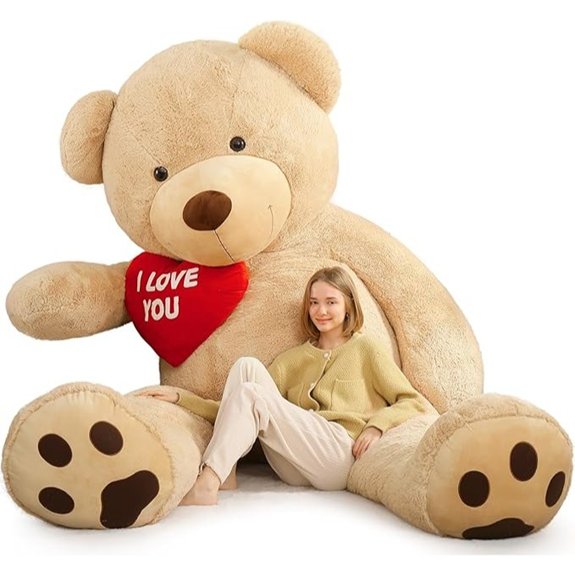 Giant Jumbo Teddy Bear with I Love You Embroidery