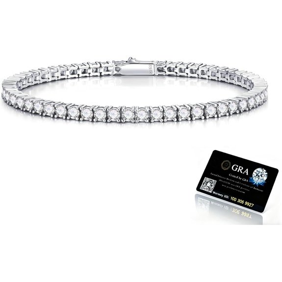 MOOSEA Lab Created Moissanite Tennis Bracelet for Women