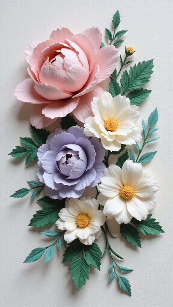 layered vibrant handcrafted blooms