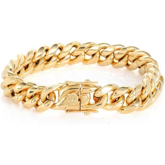 18K Gold Cuban Bracelets for Men and Women