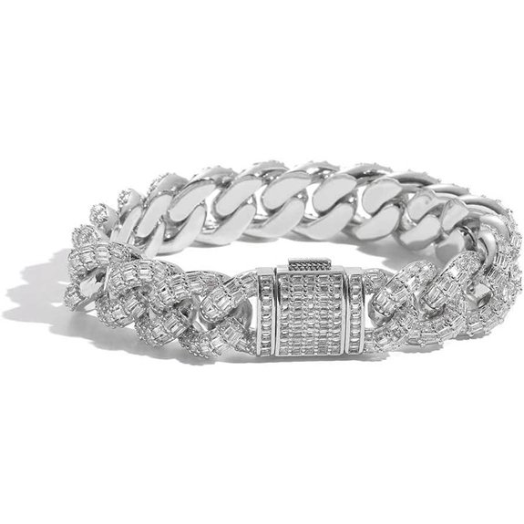 14K Gold Men's Moissanite Cuban Link Bracelet