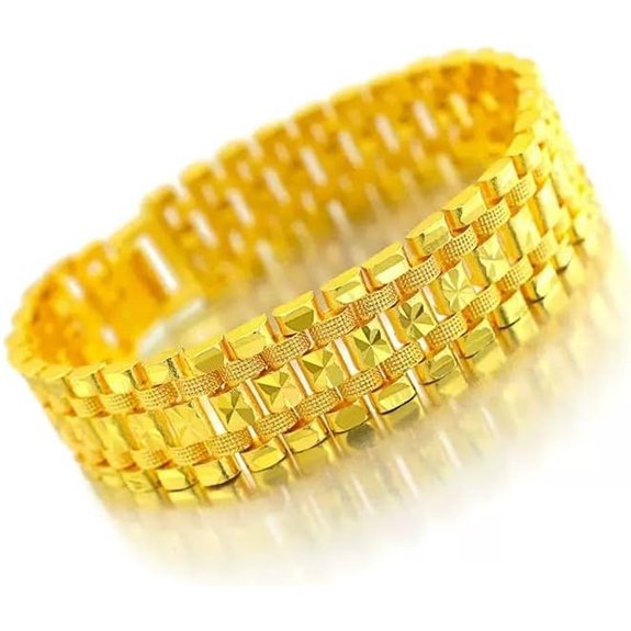 18k Gold Men's Cuban Chain Bracelet (7.8 Inches)