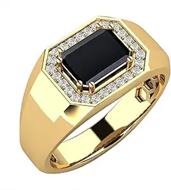 Emerald Cut Gemstone Ring for Men