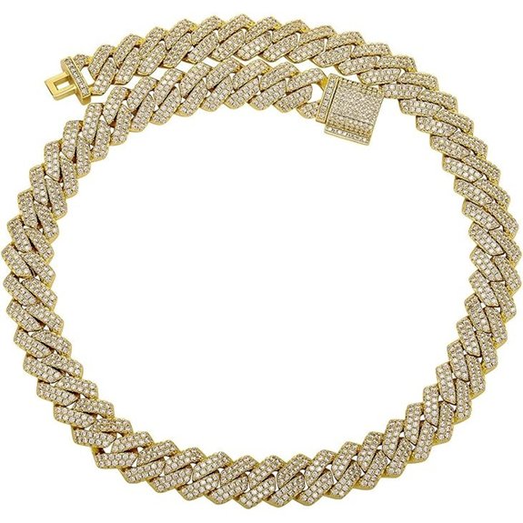 14K Gold Moissanite Necklace for Men