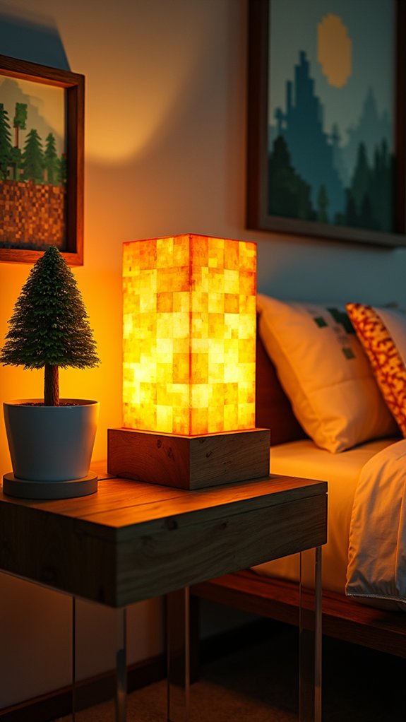 minecraft themed glowing atmosphere