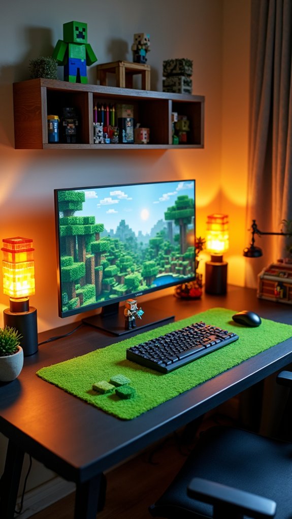 minecraft themed workspace accessories