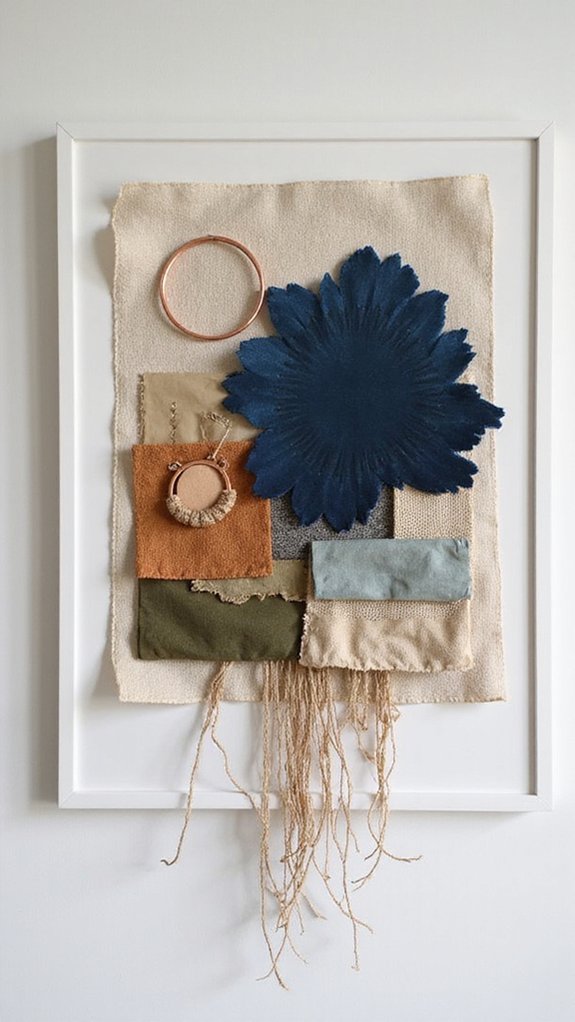 minimalist fabric collage design