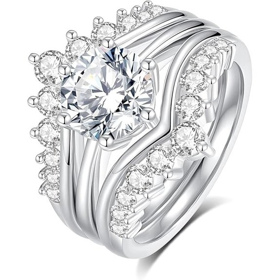 Moissanite Bridal Ring Set for Women (3ct)