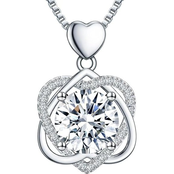 InfinityLove Moissanite Heart Necklace for Women