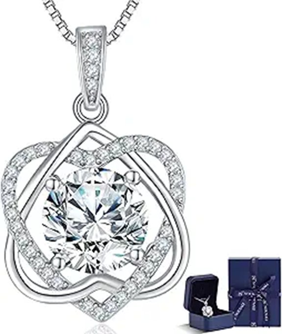 InfinityLove Moissanite Heart Pendant Necklace for Women