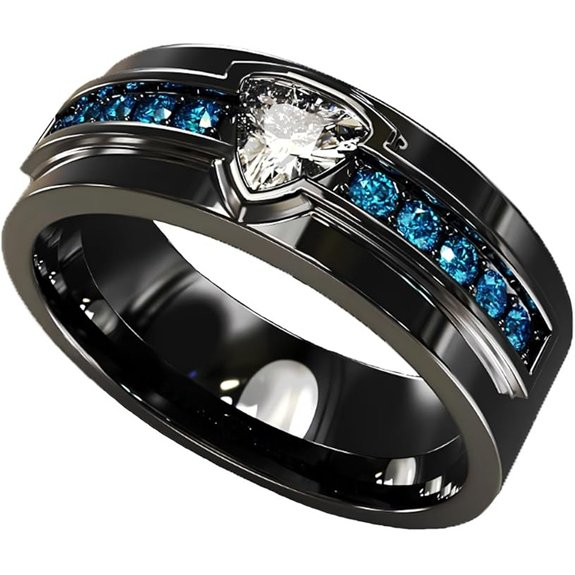 Sterling Silver Moissanite Men's Engagement Ring